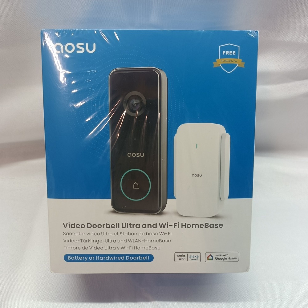 AOSU 5MP Video Doorbell Battery/Wired Wi-Fi Night Vision Motion Detection 2.4GHZ